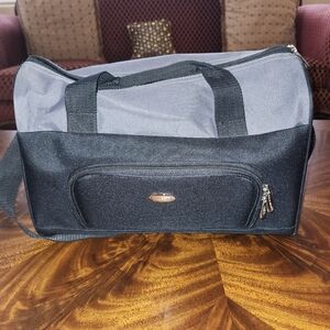 Pierre Cardin Black and Gray Duffel Bag